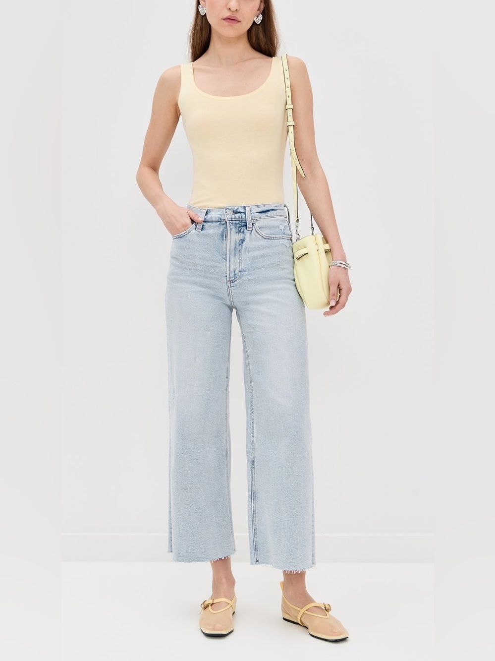 Pistola Izzy Crop Wide Leg Frill Hem Jeans Size 29